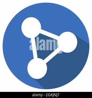 Icon Vector of Molecule - Long Shadow Style - Simple illustration, Editable stroke, Design template vector, Good for prints, posters, advertisements, Stock Vector