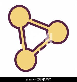 Icon Vector of Molecule - Line Cut Style - Simple illustration, Editable stroke, Design template vector, Good for prints, posters, advertisements, ann Stock Vector