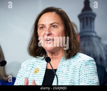 Washington, United States. 14th Sep, 2021. U.S. Senator Deb Fischer (R-NE) speaks at a press conference where Republican members of the Senate Armed Services Committee talked about the withdrawal from Afghanistan. Credit: SOPA Images Limited/Alamy Live News