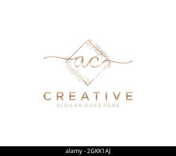 AC Feminine logo beauty monogram and elegant logo design, handwriting ...