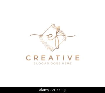 EF Feminine logo beauty monogram and elegant logo design, handwriting logo of initial signature, wedding, fashion, floral and botanical with creative Stock Vector