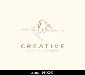 Initial LV wedding monogram logo design vector graphic Stock Vector ...