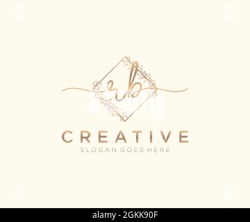 RB Feminine logo beauty monogram and elegant logo design, handwriting ...