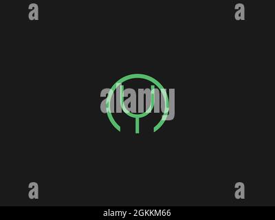 LETTER AY LOGO DESIGN WITH NEGATIVE SPACE EFFECT Stock Vector