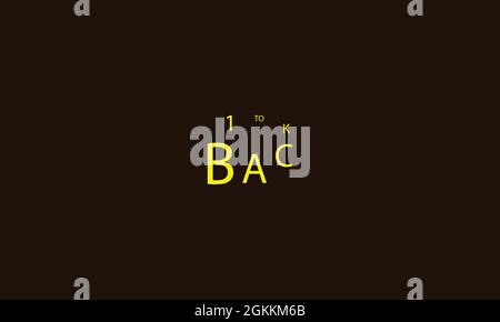 BACK TO 1 LOGO FOR ILLUSTRATION USE Stock Vector