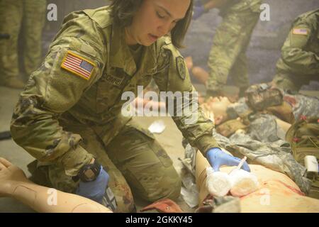 While conducting their annual training at Camp Ripley Training Center ...