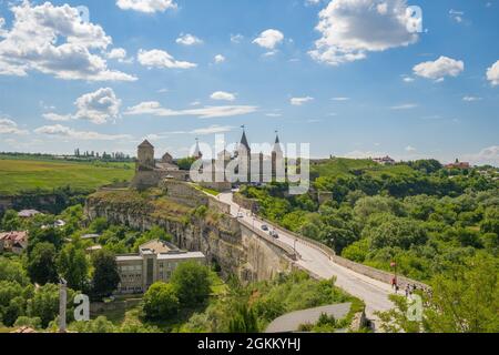 Castle in the historic part of Kamianets Podilskyi, Ukraine Stock Photo