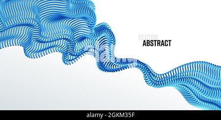 Vector background with abstract big data splash 3d dots. Modern science banner Stock Vector