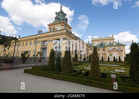 Royal palace located in the Wilanow district of Warsaw, Poland Stock Photo