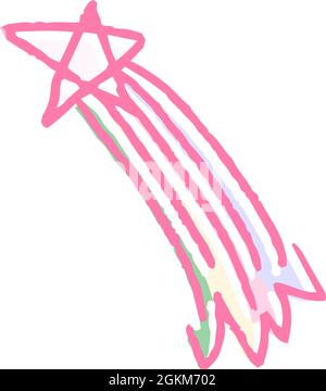 This is a illustration of Cute shooting star scribble drawn by a child Stock Vector