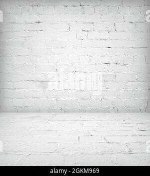 Old brick room interior, empty background with space for your text or design Stock Photo