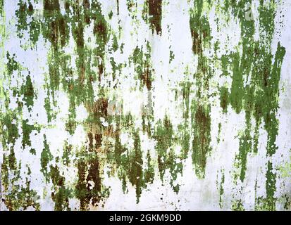 Rusty colored metal texture with cracked paint, grunge background Stock Photo