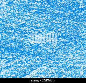 Crayon scribble background in blue tones on white paper. Stock Photo