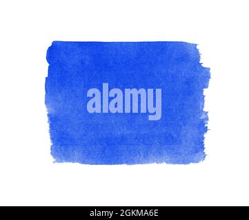 Watercolor bright squared blue background texture isolated on white Stock Photo
