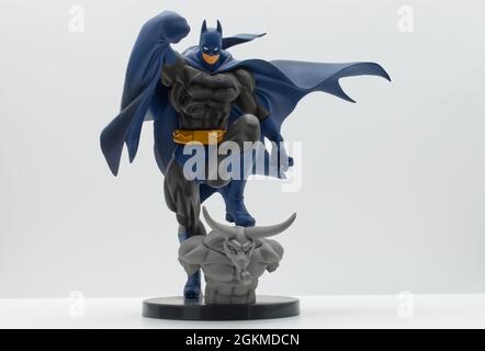 Batman action figure isolated on white background. Batman from DC comics. Stock Photo