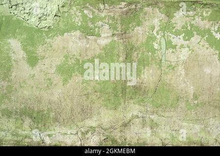 Green concrete wall texture, ancient grunge background Stock Photo