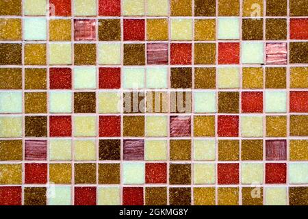 Mosaic colored tile wall pattern for background. Pixel texture Stock Photo