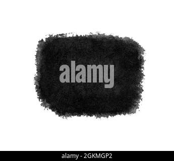 Watercolor squared black and white painted stroke texture isolated on white Stock Photo