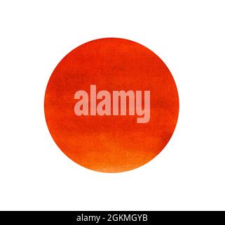 Abstract red or pink  watercolor painted circle isolated on white background Stock Photo