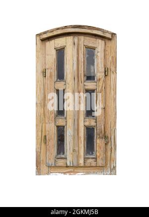 Old wooden window frame isolated on white background Stock Photo - Alamy