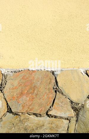 Background of old  stone and concrete wall texture. Closeup Stock Photo