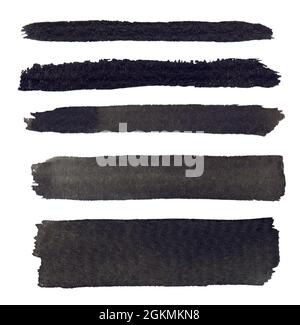 High resolution abstract black watercolor lines for your project Stock Photo