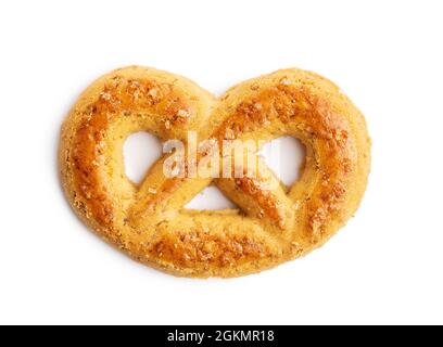 Sweet cookies in the shape of a pretzel isolated on white background. Stock Photo