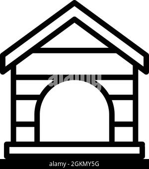 Doggy home icon outline vector. Dog house. Pet kennel Stock Vector