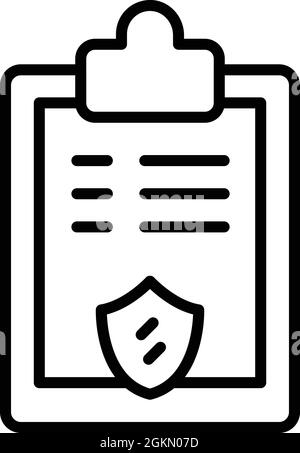 Secured file icon outline vector. Document lock. Data secure Stock Vector