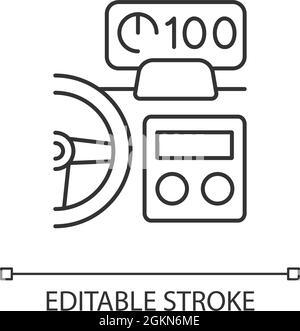In-car head up display linear icon Stock Vector