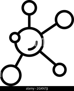 Chemical molecule icon outline vector. Science laboratory. Chemistry lab Stock Vector