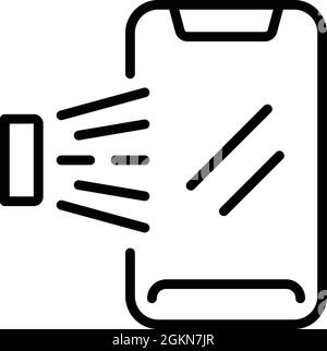 Spraying phone icon outline vector. Clean spray. Disinfect virus Stock Vector
