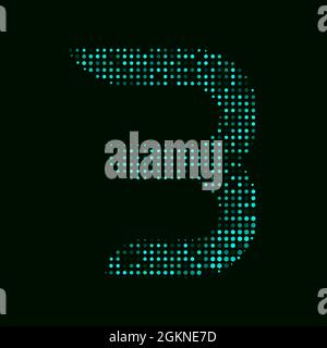 Futuristic Polygonal letter B in halftone. Hexagon letter illustration isolated on black background. Stock Vector