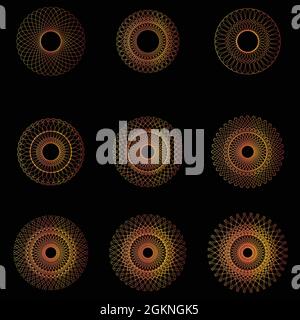 Pack of Abstract Circle Gradient Design Stock Vector