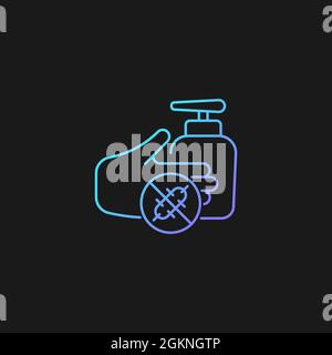 Antiseptic hand washing gradient vector icon for dark theme Stock Vector