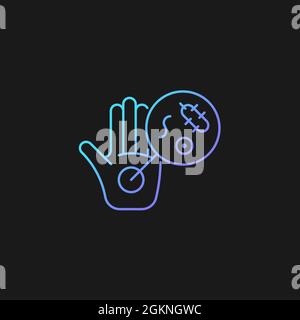 Dirty hands gradient vector icon for dark theme Stock Vector