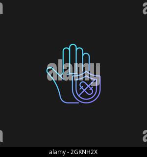 Microbes protection gradient vector icon for dark theme Stock Vector