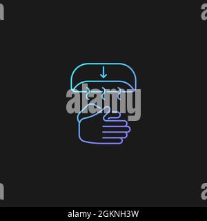 Air dry hands gradient vector icon for dark theme Stock Vector