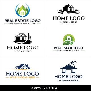 Real estate home nature selling logo design Stock Vector