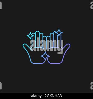 Clean hands gradient vector icon for dark theme Stock Vector