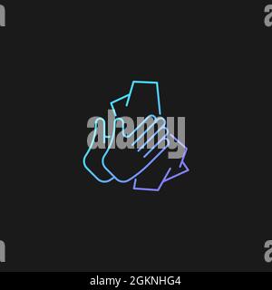 Dry hands with tissue gradient vector icon for dark theme Stock Vector