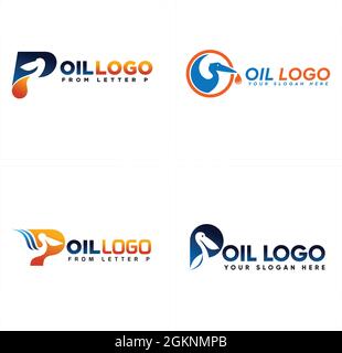 Oil gas pelican logo design Stock Vector