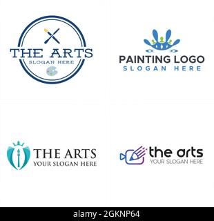 The arts entertainment painting video logo design Stock Vector