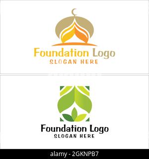 Channels mosque volunteer foundation logo design Stock Vector