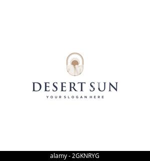 vintage DESERT SUN paper legal Logo design Stock Vector