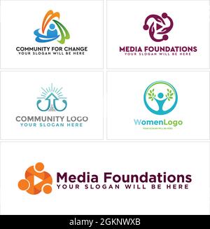 Community nonprofit foundation people care logo design Stock Vector