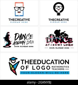 Education dance sing innovation logo design Stock Vector