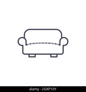 Sofa line icon pictogram. Outline sofa home lounge furniture icon Stock Vector