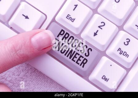 Sign displaying Process Engineer. Word for responsible for developing new industrial processes Abstract Typing Presentation Message, Retyping New Stock Photo