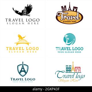 Travel agency hotel holiday logo design Stock Vector